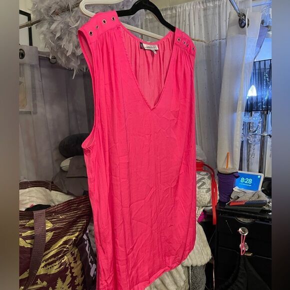 Jennifer lopez JLO hot pink v neck top/shirt/blouse 3xl plus - Picture 1 of 3